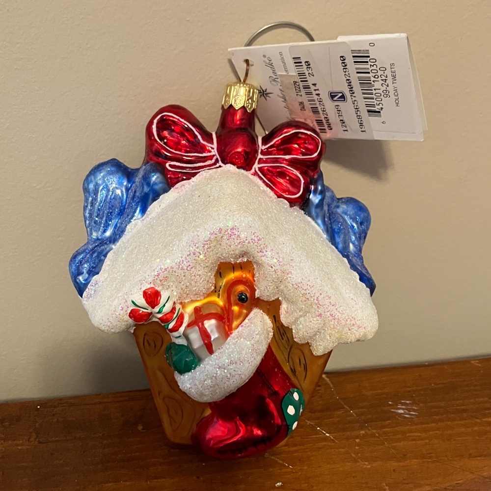 Christopher Radko HOLIDAY TWEETS Birdhouse Ornament